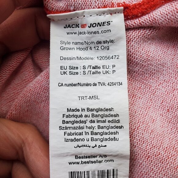 Jack & Jones Orange Hoodie, Size Small - Picture 9 of 9